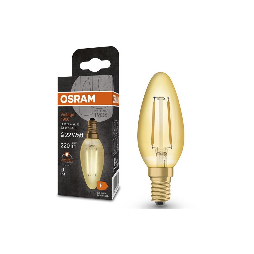 LED Izzó VINTAGE E14/2,5W/230V 2400K - Osram