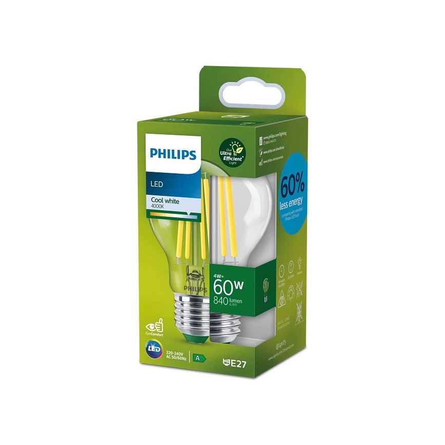 LED Izzó VINTAGE Philips A60 E27/4W/230V 4000K