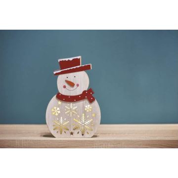 LED Karácsonyi dekoráció 5xLED/2xAA hóember