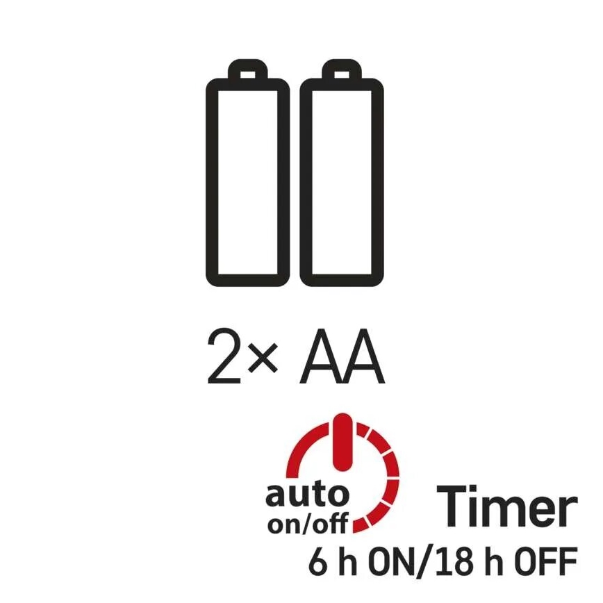 LED Karácsonyi fényfüzér 20xLED/2xAA 2,4m hideg fehér