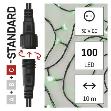 LED Karácsonyi kültéri lánc 100xLED/10m IP44 zöld