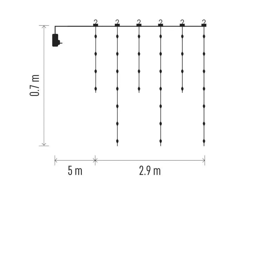 LED Karácsonyi kültéri lánc 100xLED/8 funkció 7,9x0,7m IP44 meleg fehér