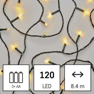 LED Karácsonyi kültéri lánc 120xLED/8,9m IP44 meleg fehér