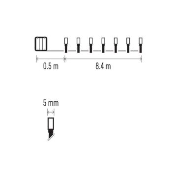 LED Karácsonyi kültéri lánc 120xLED/8,9m IP44 meleg fehér