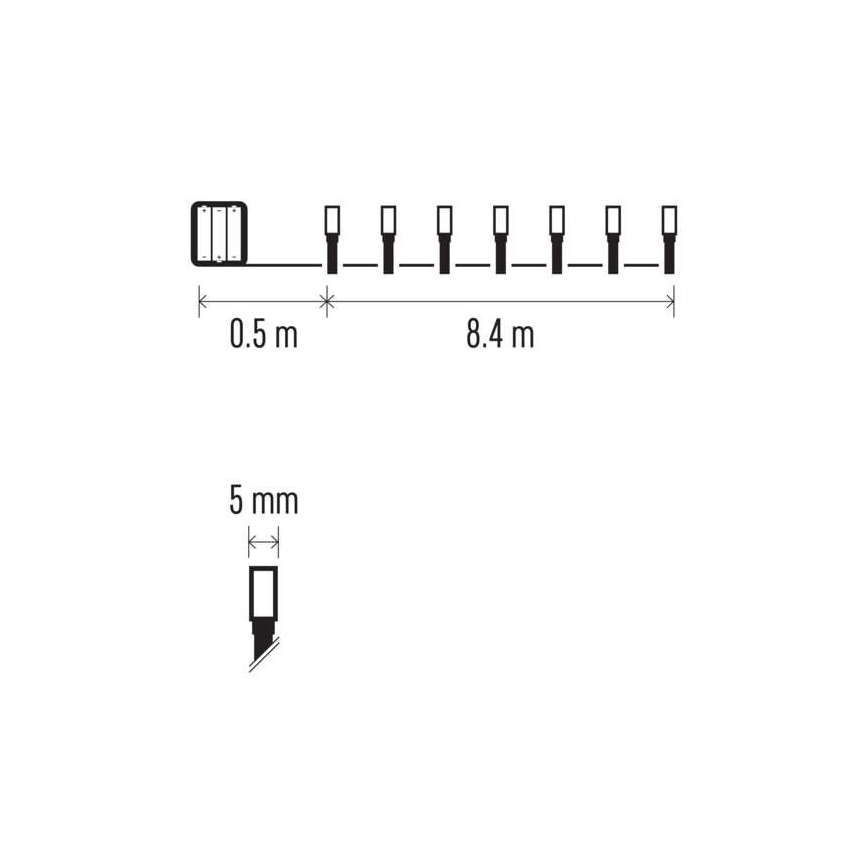 LED Karácsonyi kültéri lánc 120xLED/8,9m IP44 meleg fehér