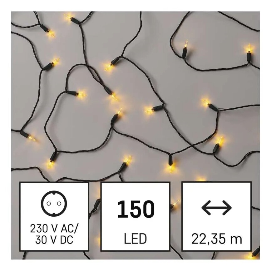 LED Karácsonyi kültéri lánc 150xLED/27,35m IP44 vintage