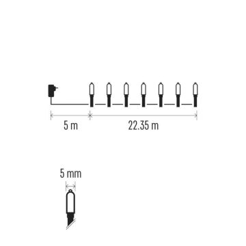 LED Karácsonyi kültéri lánc 150xLED/27,35m IP44 vintage