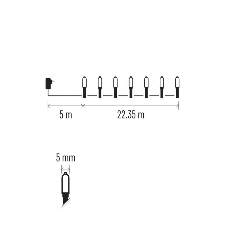 LED Karácsonyi kültéri lánc 150xLED/27,35m IP44 vintage