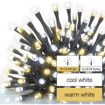 LED Karácsonyi kültéri lánc 180xLED/2 funkció 23m IP44 meleg/hideg fehér