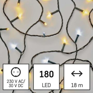 LED Karácsonyi kültéri lánc 180xLED/23m IP44 meleg/hideg fehér