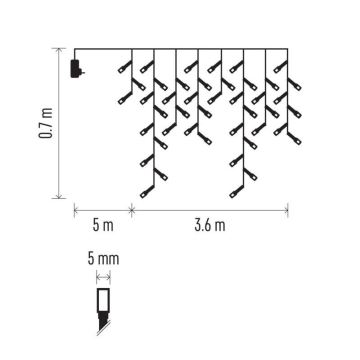 LED Karácsonyi kültéri lánc 200xLED/8 mód 8,6m IP44 hideg fehér