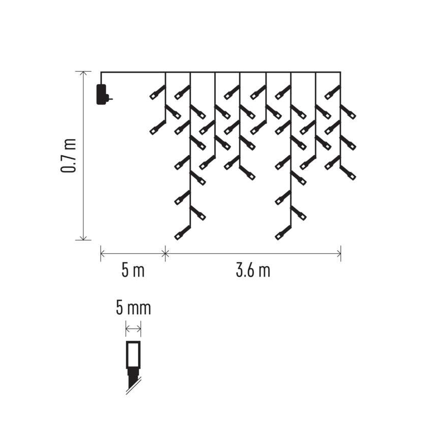 LED Karácsonyi kültéri lánc 200xLED/8 mód 8,6m IP44 hideg fehér