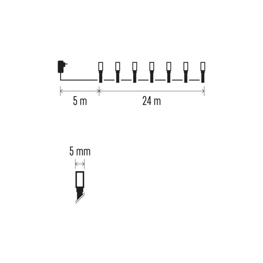 LED Karácsonyi kültéri lánc 240xLED/8 mód 29m IP44 hideg fehér