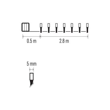 LED Karácsonyi kültéri lánc 40xLED/3,3m IP44 meleg fehér