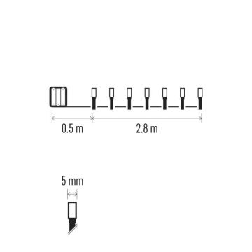 LED Karácsonyi kültéri lánc 40xLED/3xAA 3,3m IP44 hideg fehér