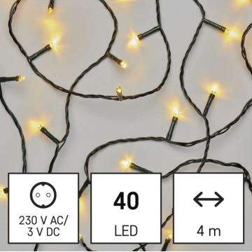 LED Karácsonyi kültéri lánc 40xLED/9m IP44 meleg fehér