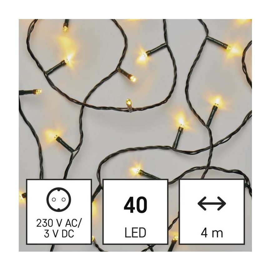 LED Karácsonyi kültéri lánc 40xLED/9m IP44 meleg fehér