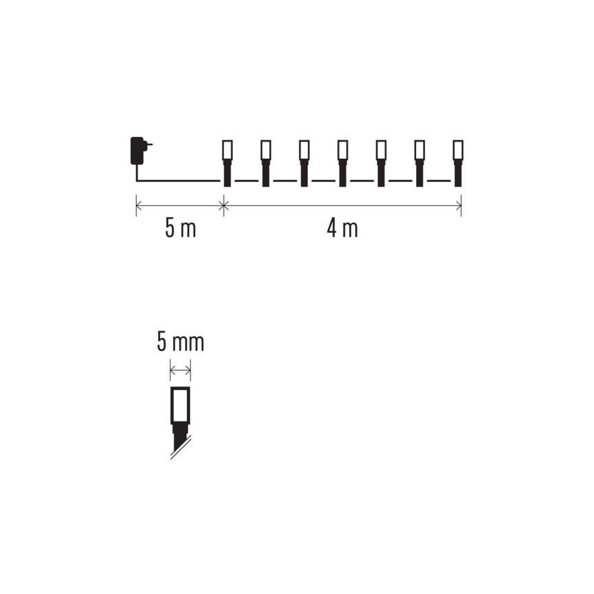 LED Karácsonyi kültéri lánc 40xLED/9m IP44 meleg fehér