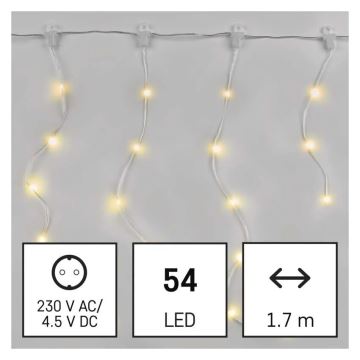 LED Karácsonyi kültéri lánc 54xLED/8 funkció 6,7x0,7m IP44 meleg fehér