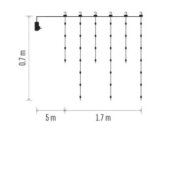 LED Karácsonyi kültéri lánc 54xLED/8 funkció 6,7x0,7m IP44 meleg fehér