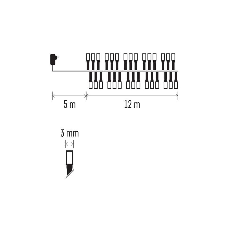 LED Karácsonyi kültéri lánc 600xLED/17m IP44 hideg fehér