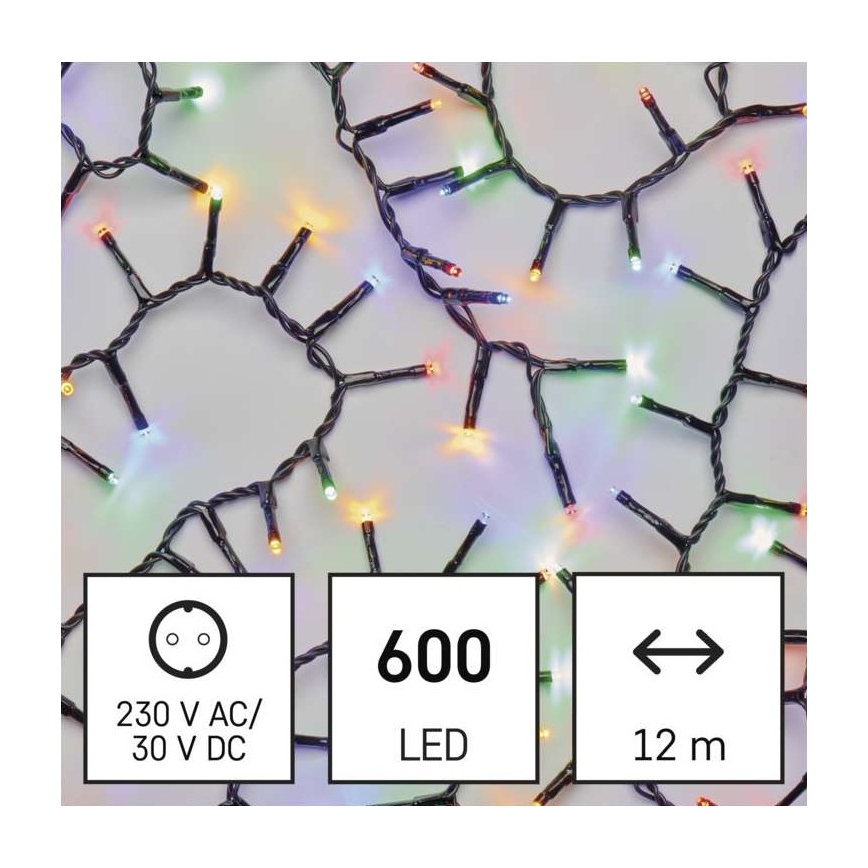 LED Karácsonyi kültéri lánc 600xLED/17m IP44 többszínű