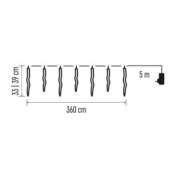 LED Karácsonyi kültéri lánc 60xLED/8,6m IP44