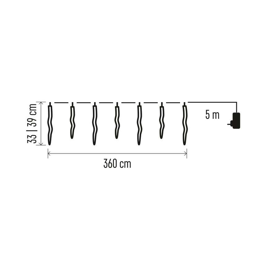 LED Karácsonyi kültéri lánc 60xLED/8,6m IP44