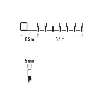 LED Karácsonyi kültéri lánc 80xLED/6,1m IP44 meleg fehér