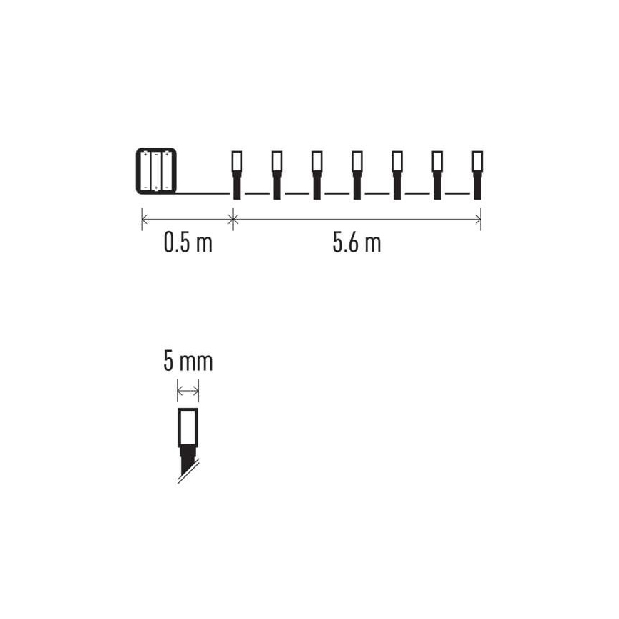 LED Karácsonyi kültéri lánc 80xLED/6,1m IP44 meleg fehér