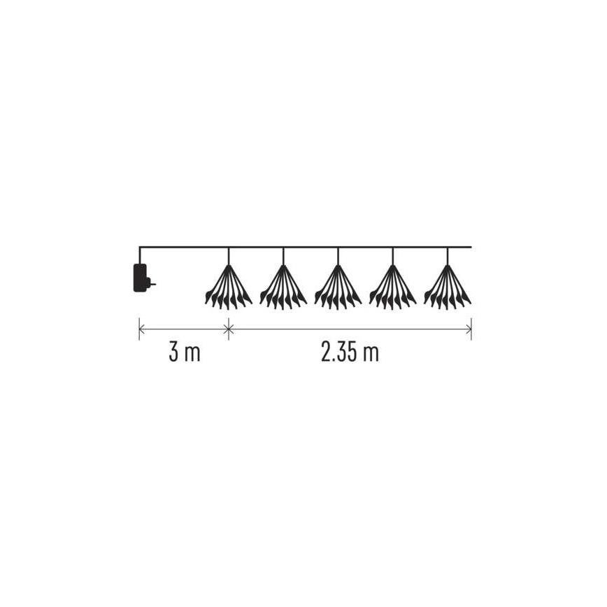 LED Karácsonyi lánc 150xLED/5,35m meleg fehér