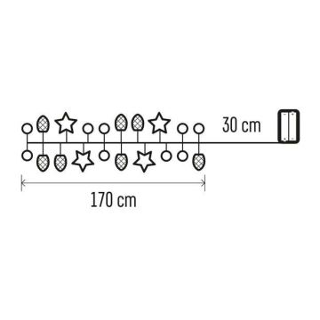 LED Karácsonyi lánc 20xLED/2m