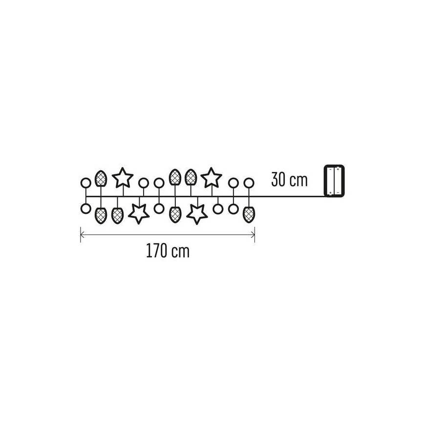 LED Karácsonyi lánc 20xLED/2m