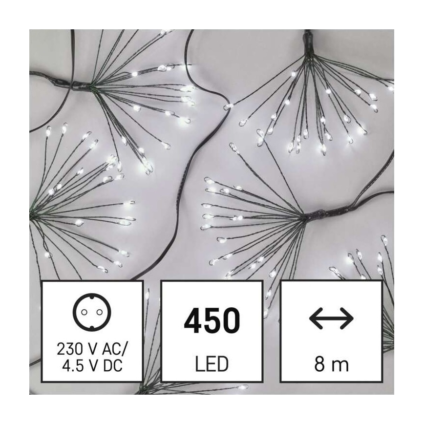 LED Karácsonyi lánc 450xLED/11m hideg fehér