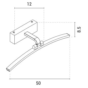 LED Képmegvilágító LED/10W/230V 4000Κ 50 cm fekete