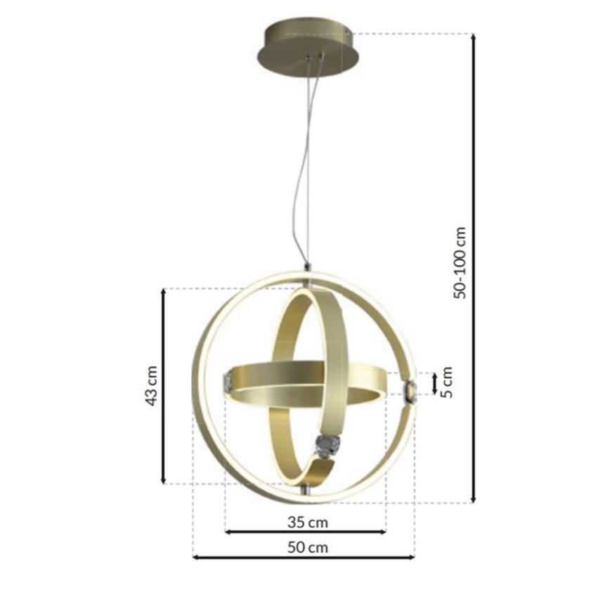 LED kristálycsillár SIRIUS LED / 80W / 230V