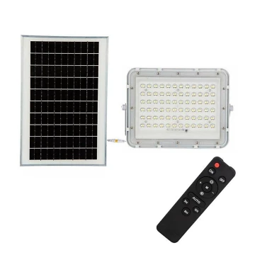 LED kültéri dimmelhető napelemes reflektor LED/15W/3,2V IP65 4000K fehér + távirányítás