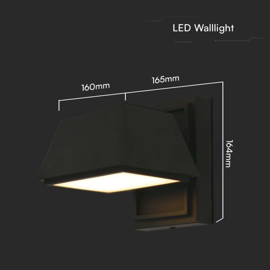 LED Kültéri fali lámpa LED/15W/230V IP65 3000K fekete