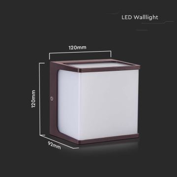 LED Kültéri fali lámpa LED/8W/230V IP65 4000K barna
