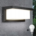 LED Kültéri fali lámpa szürkületérzékelővel NEELY 1xE27/9W/230V IP54 antracit