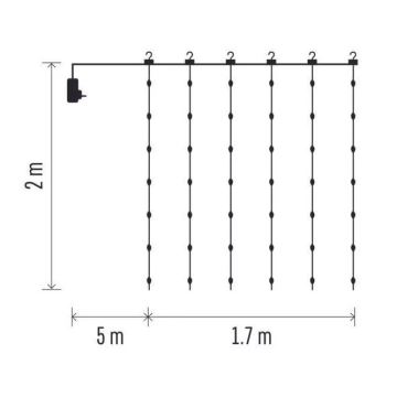 LED Kültéri karácsonyi lánc 240xLED/8 funkció 6,7 m IP44 meleg fehér