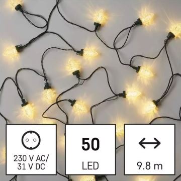 LED Kültéri karácsonyi lánc 50xLED/8 funkció 14,8 m IP44 meleg fehér