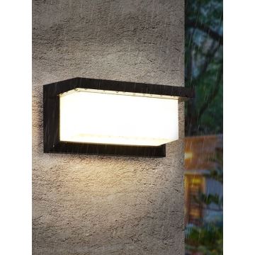 LED Kültéri fali lámpa izzóval alkonykapcsolóval NEELY 1xE27/9W/230V IP54 fekete
