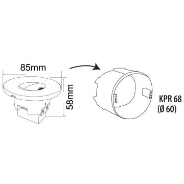 LED Kültéri lépcsőmegvilágító DECENTLY LED/1,5W/230V 3000/4000/6000K IP44 fehér