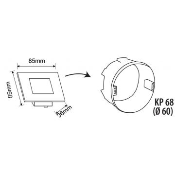 LED Kültéri lépcsőmegvilágító LED/1,7W/230V 3000/4000/6000K IP54 fehér