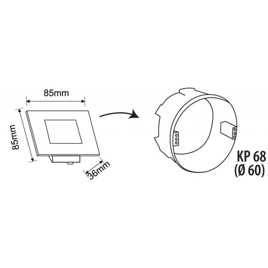 LED Kültéri lépcsőmegvilágító LED/1,7W/230V 3000/4000/6000K IP54 fehér