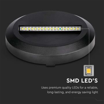 LED Kültéri lépcsőmegvilágító LED/2W/230V IP65 3000K fekete