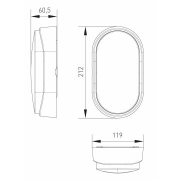 LED Kültéri mennyezeti lámpa LED/14W/230V IP54 fekete