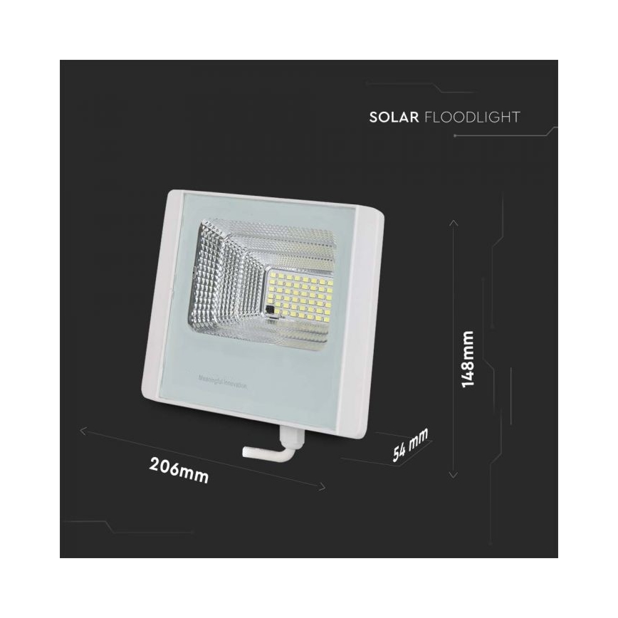 LED Kültéri napalemes reflektor LED/12W/3,2V IP65 4000K + távirányítás