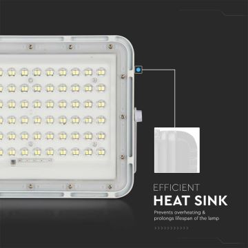 LED kültéri dimmelhető napelemes reflektor LED/15W/3,2V IP65 4000K fehér + távirányítás